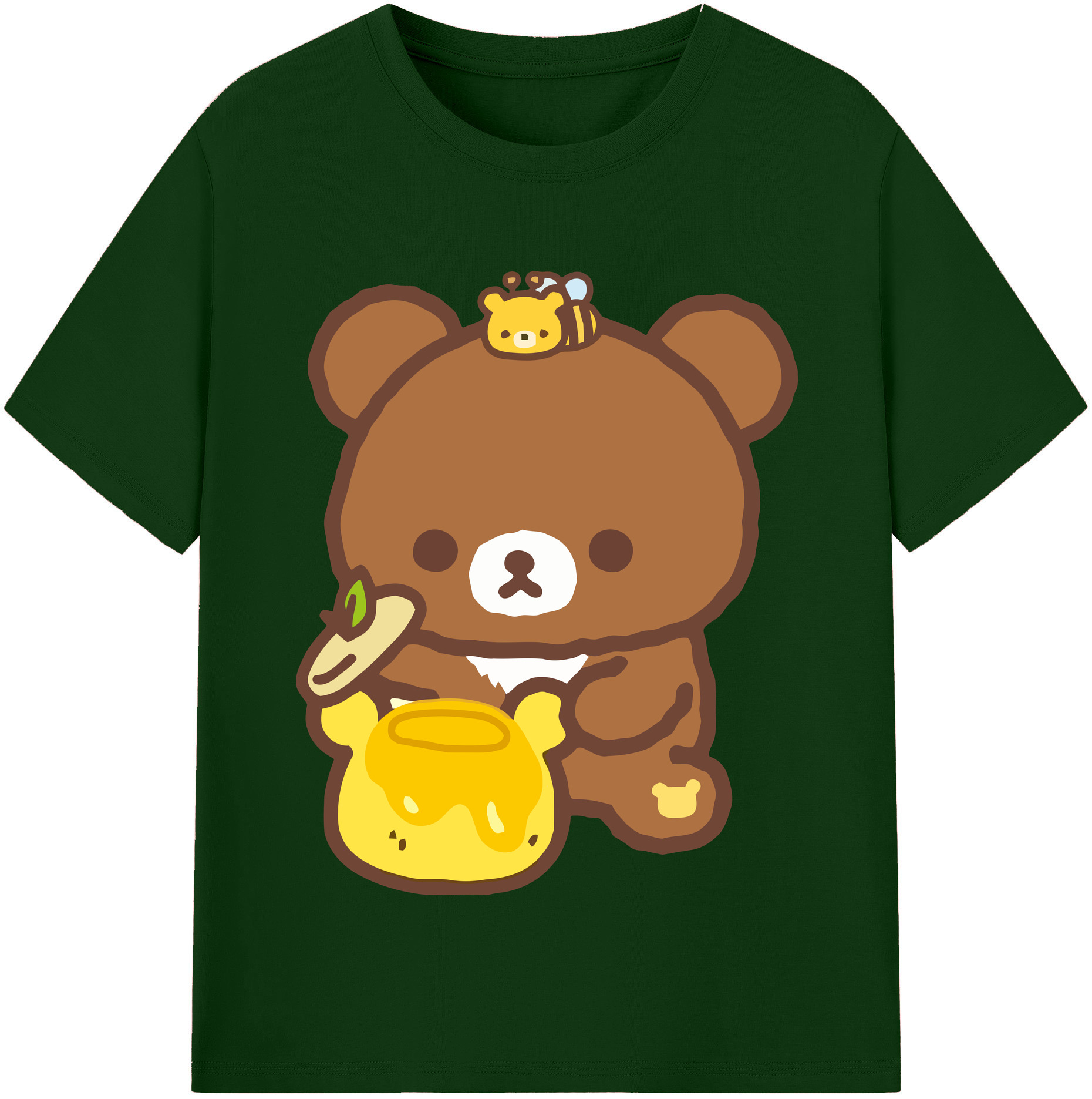 （画像用） リラックマ リラックマ キイロイトリ Rilakkuma Korilakkuma Kiiroitori 綿100％半袖Tシャツ（フロントプリント）
